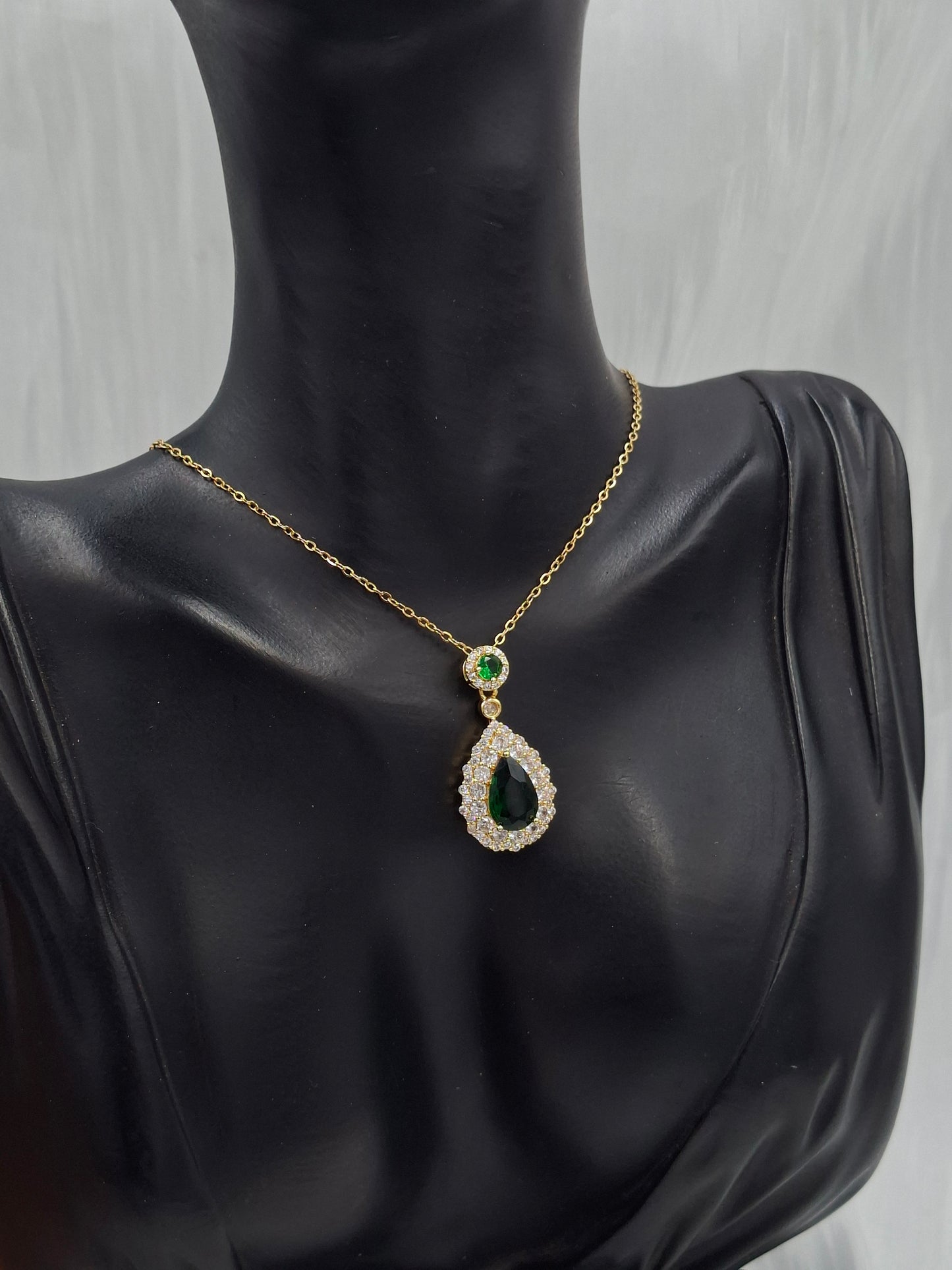 Emerald Teardrop Necklace