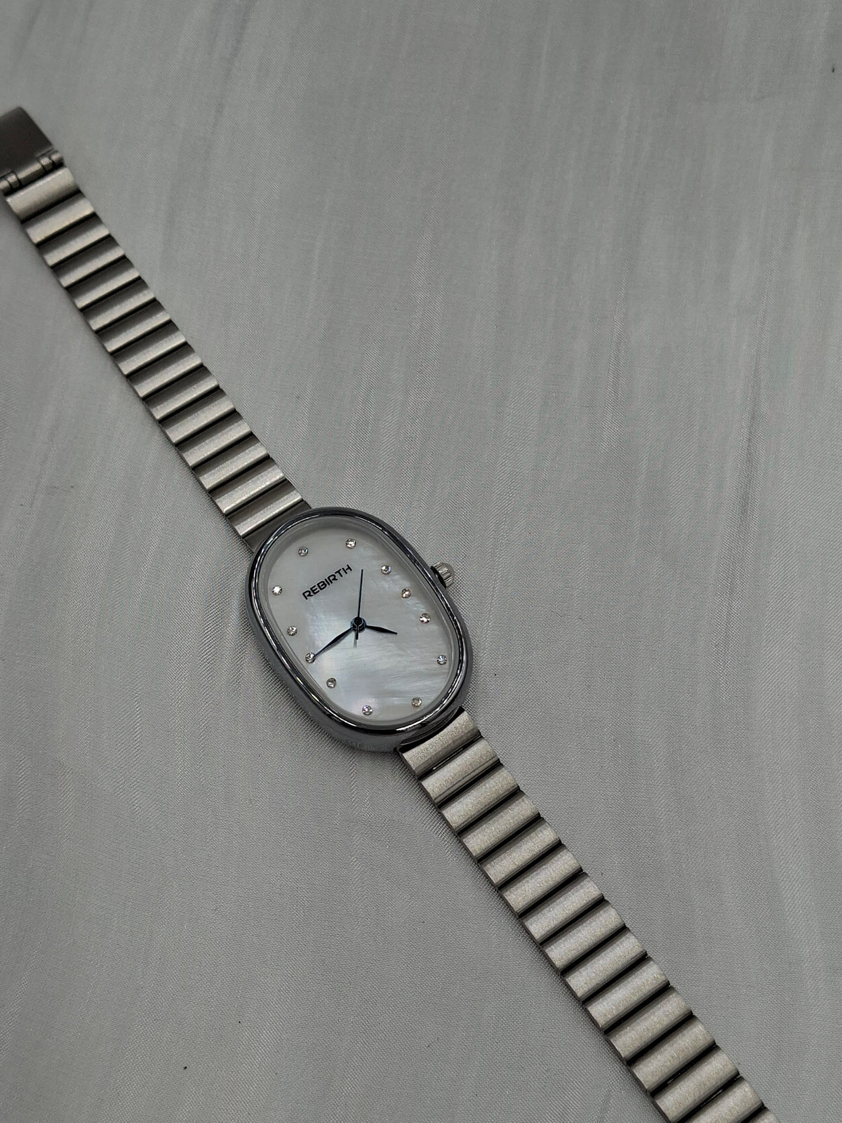 Silver Oval Wristwatch