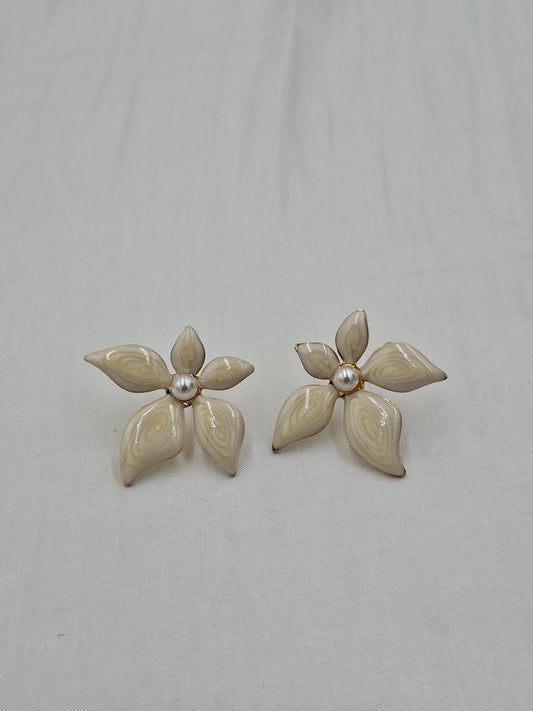 White Lily Earrings