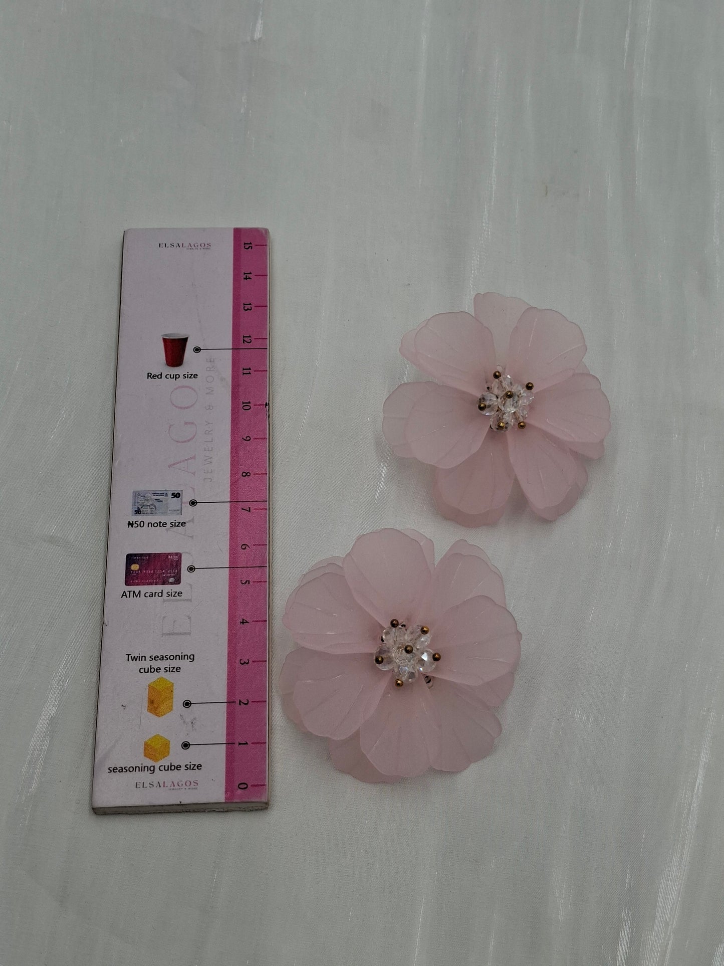 Pale Pink Flower Earrings