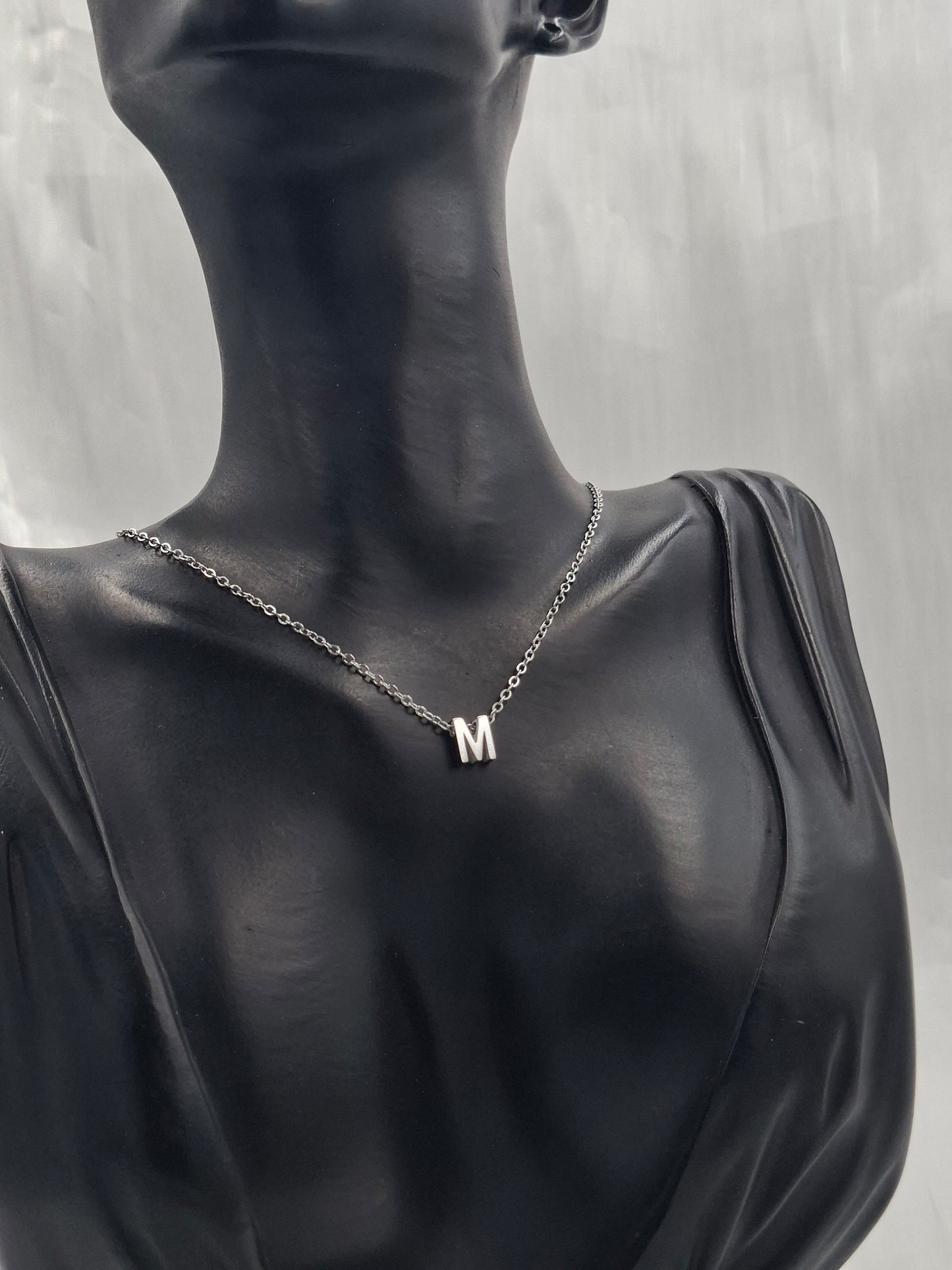 Silver Letter M Necklace