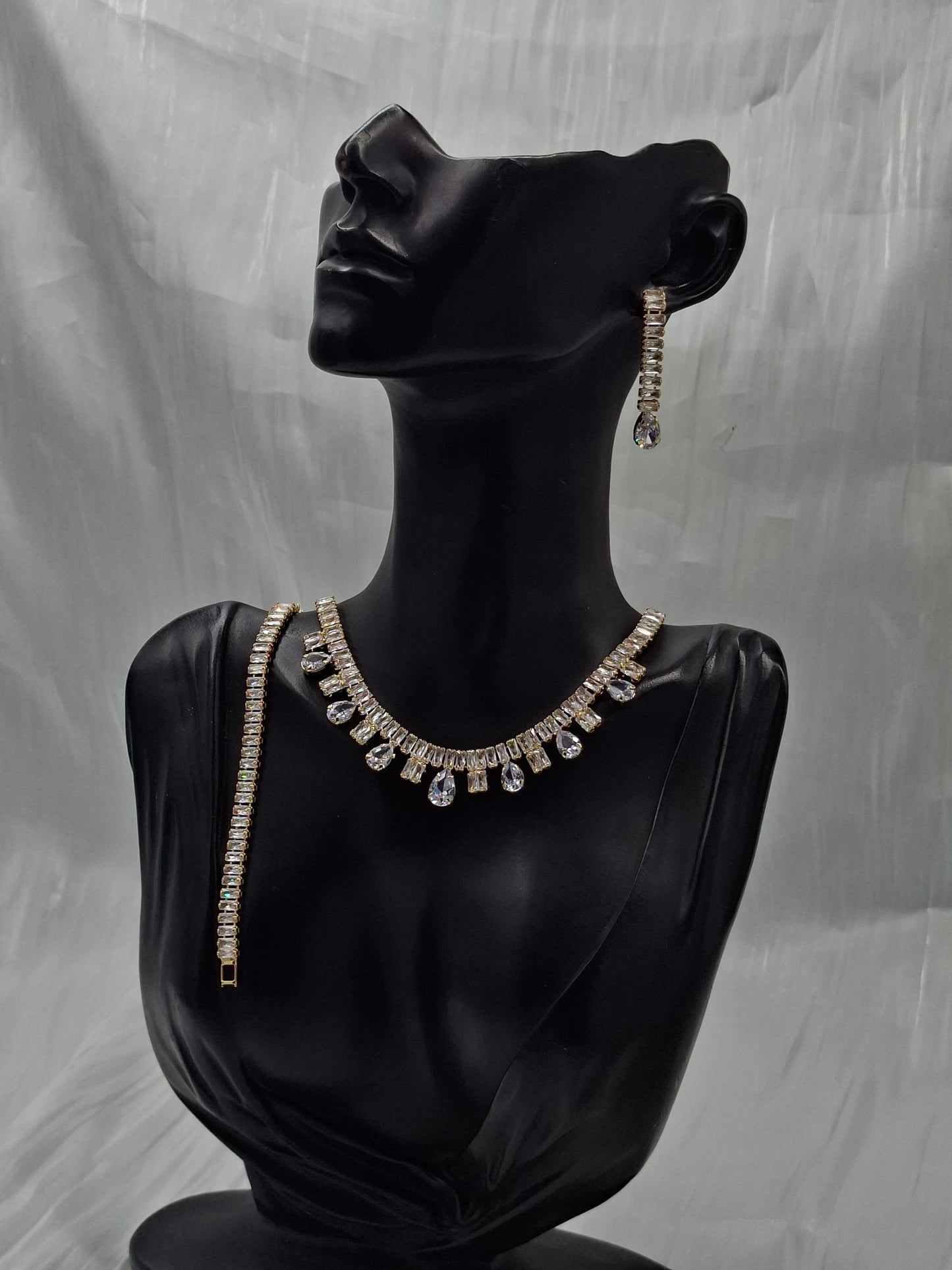 Crystal Tennis Necklace Set