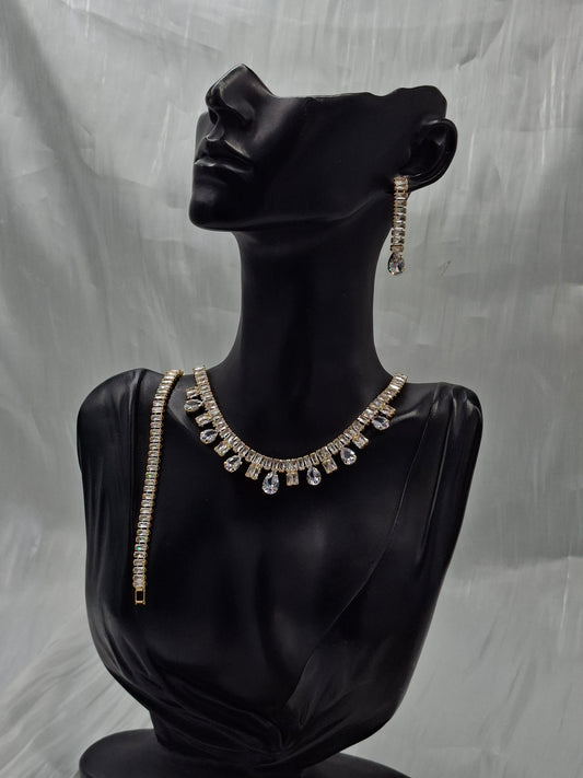 Crystal Tennis Necklace Set