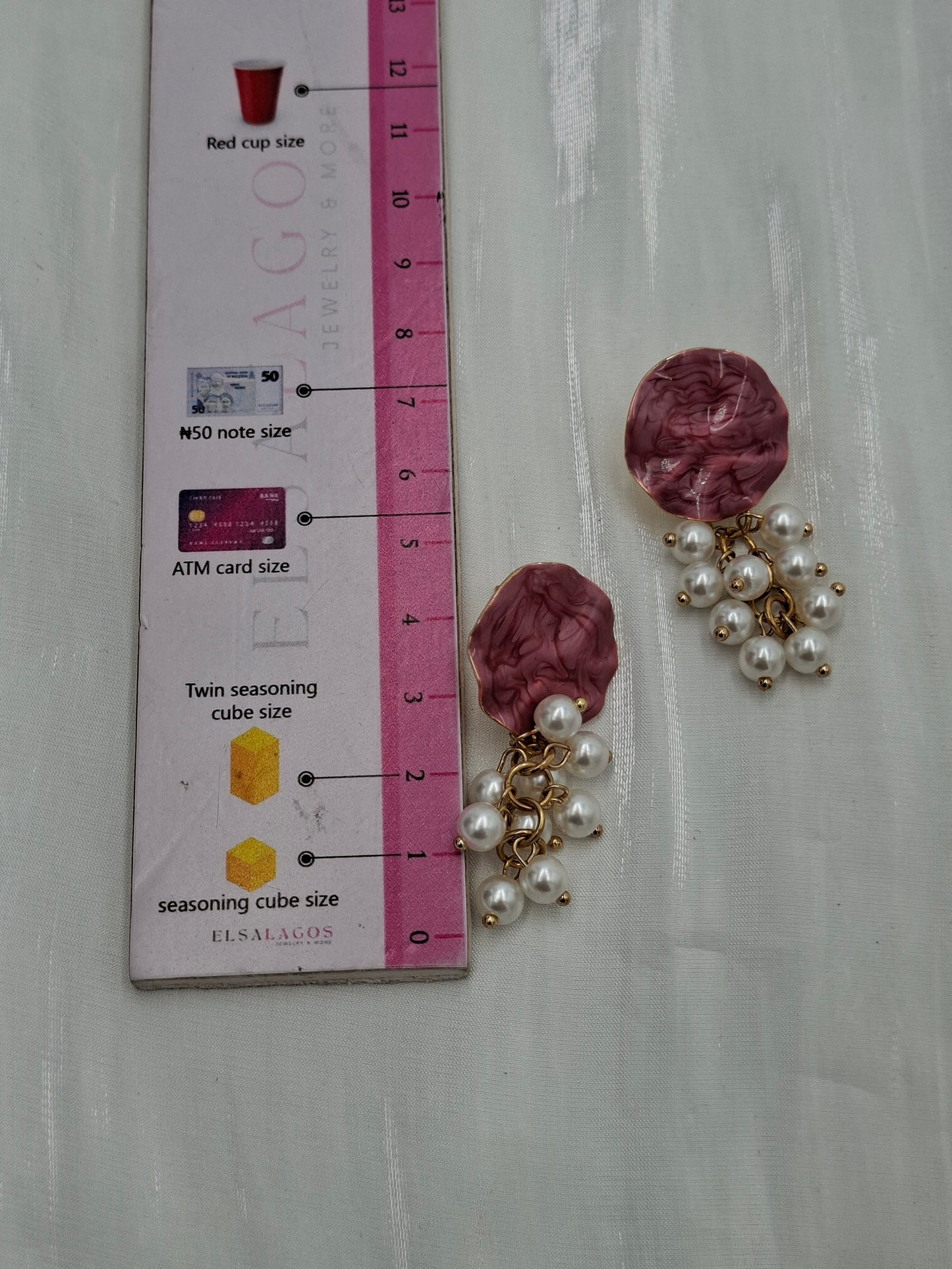 Wine and Pearl Earrings