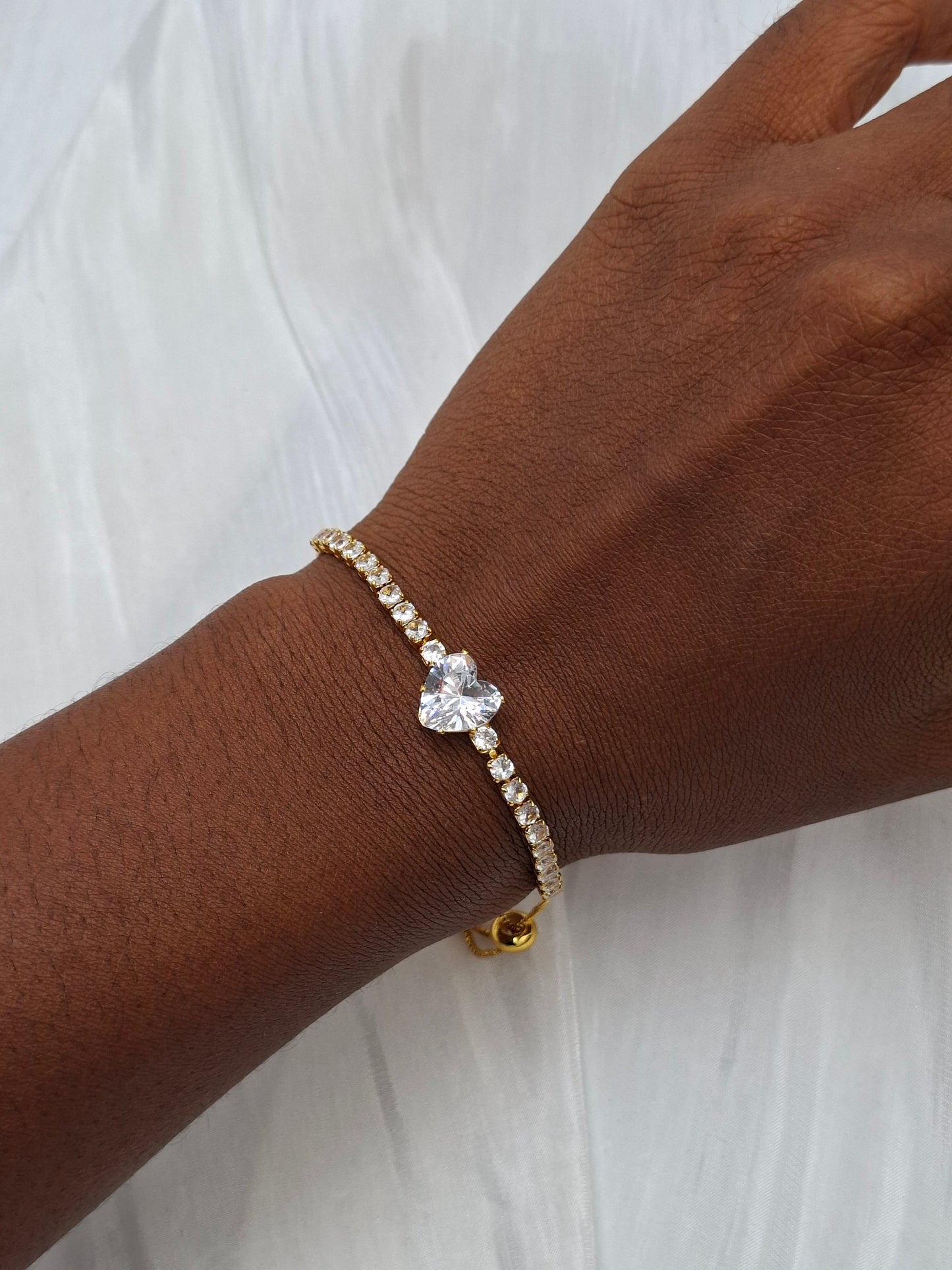 Heart Tennis Drawstring Bracelet