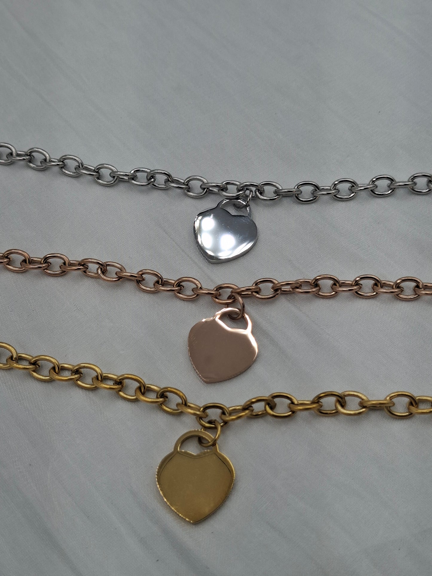 Customizable Heart Charm Bracelet