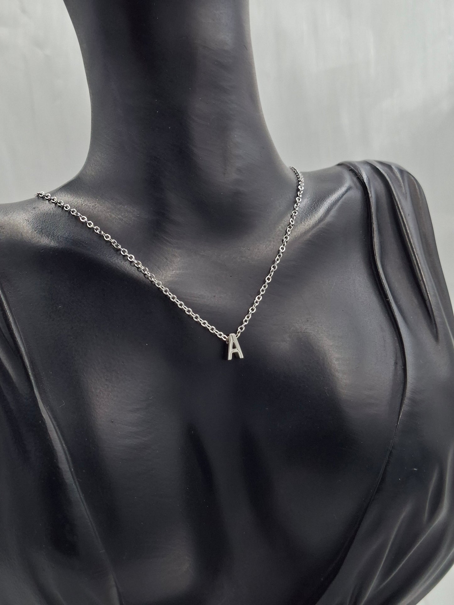 Silver Letter A Necklace