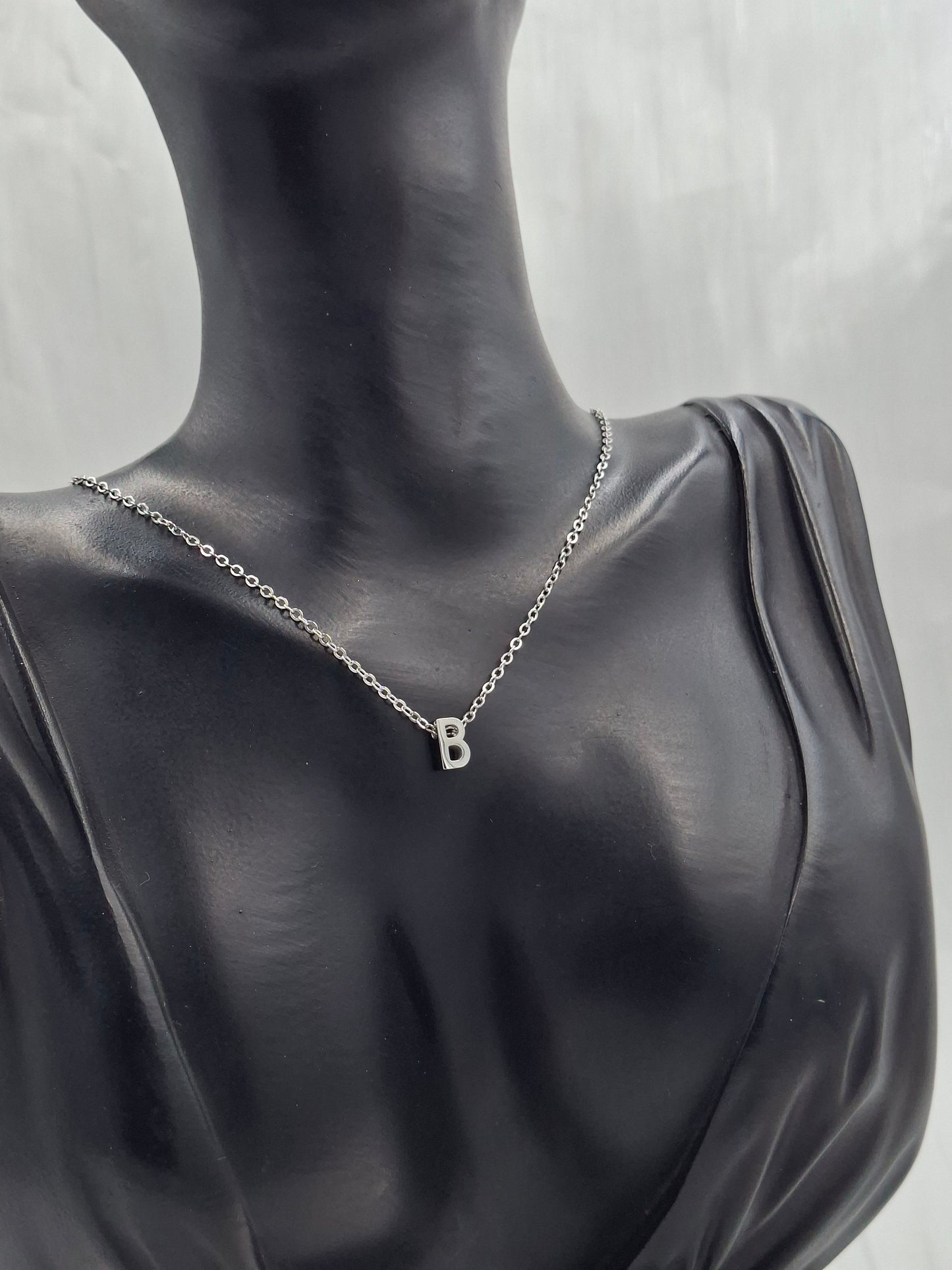 Silver Letter B Necklace