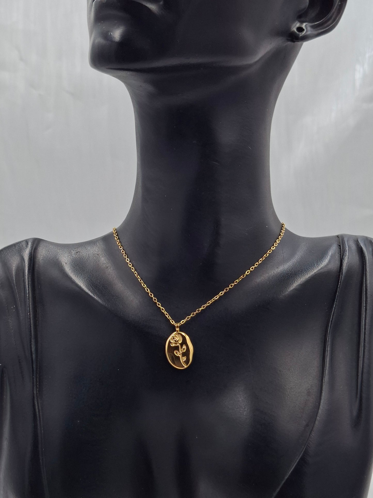 Stamped Rose Necklace