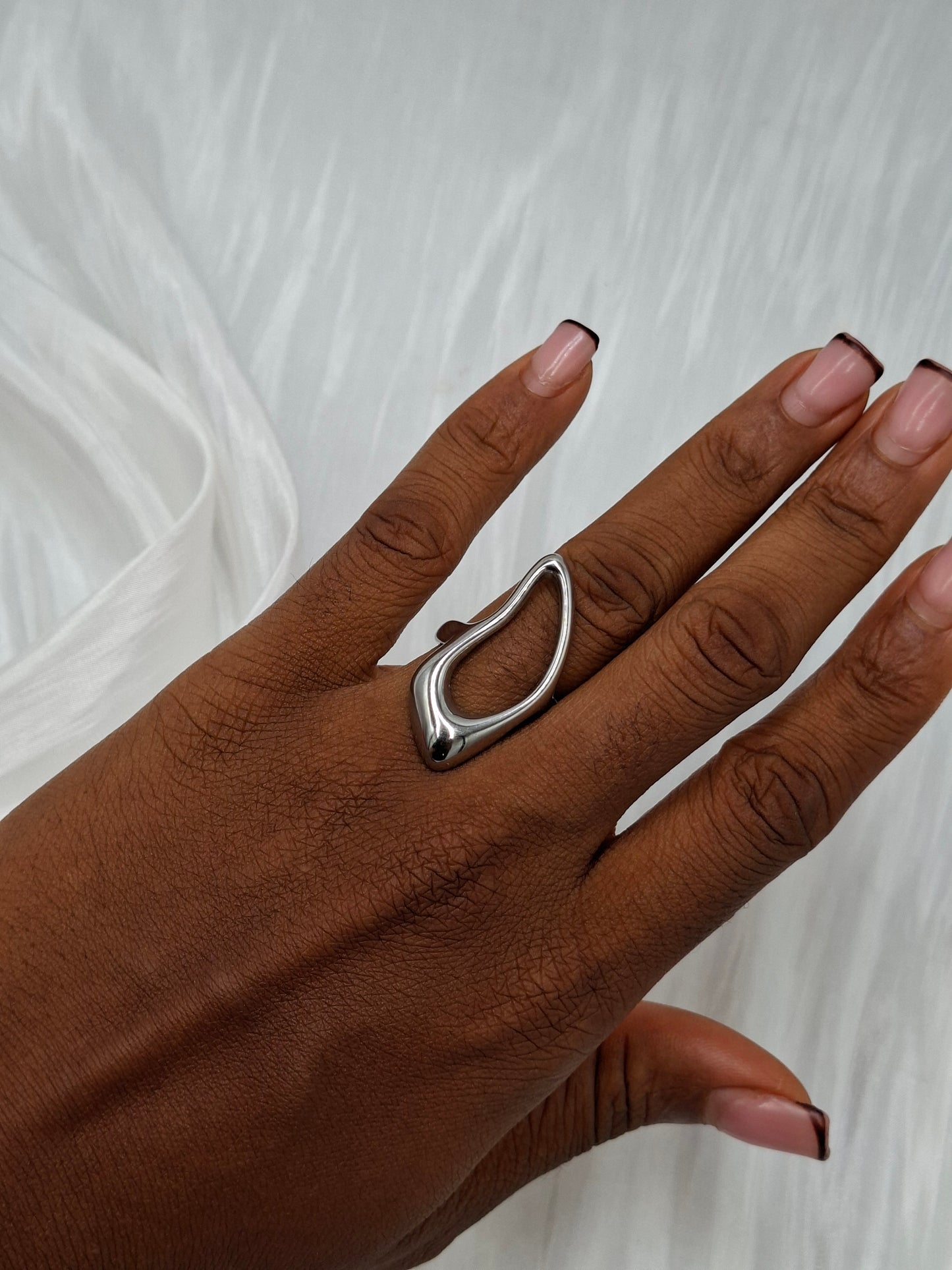 Silver Abstract Ring (size 8)