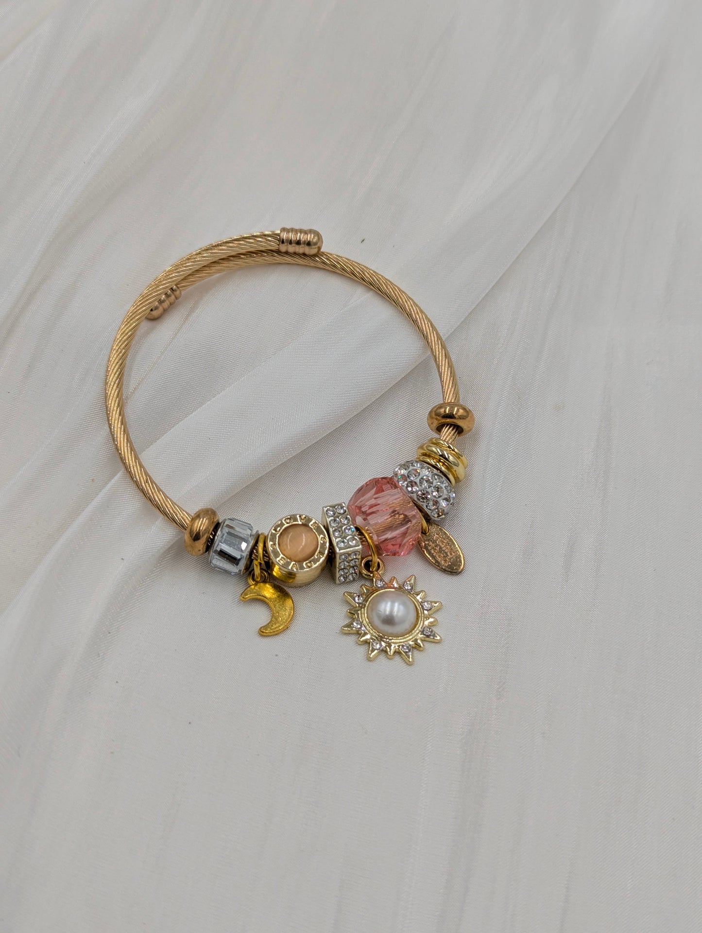 White Solar Charm Bracelet