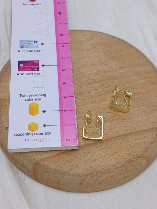 Square clip on earrings