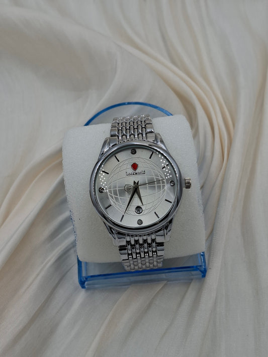 Silver Round Wristwatch
