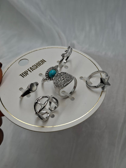 Silver Knuckle Ring Set
