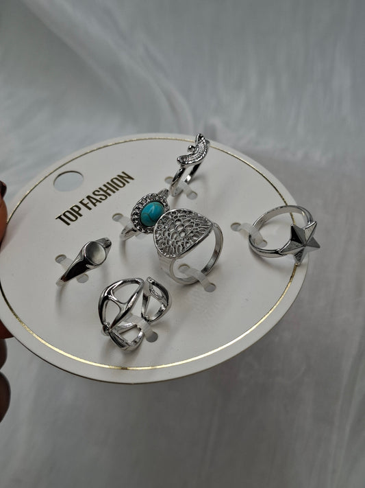 Silver Knuckle Ring Set
