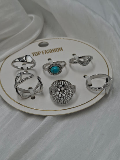 Silver Knuckle Ring Set