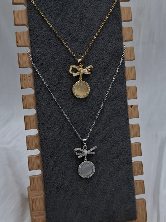 Moonstone Bow Necklace