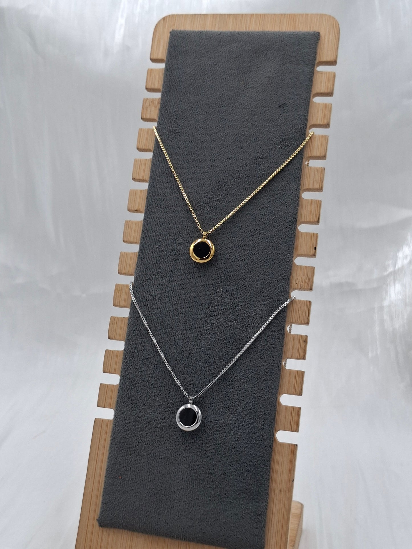Black Disc Necklace
