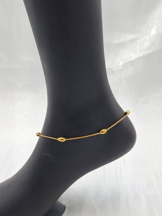 Oval Ball Charm Anklet