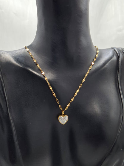 Double-sided Diamond Heart Necklace