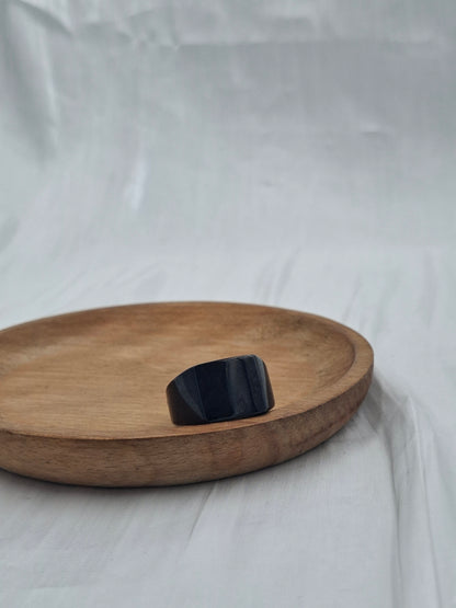Glossy Black Signet Ring (size 10-12)
