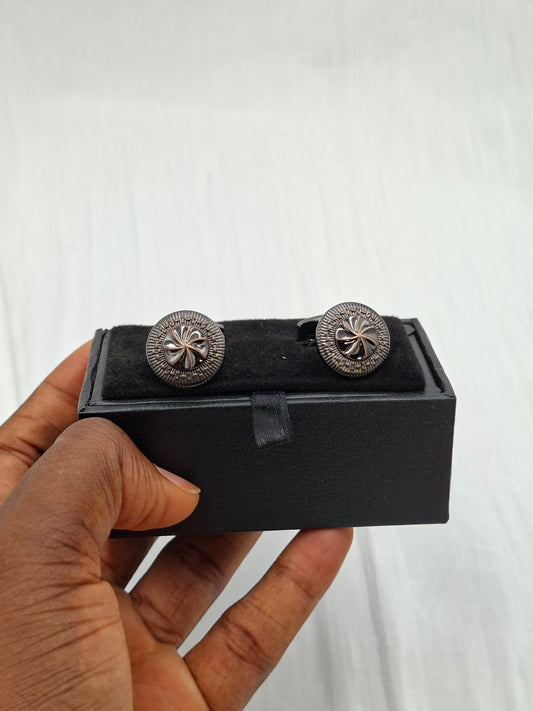 Black and Gold Wheel Cufflinks