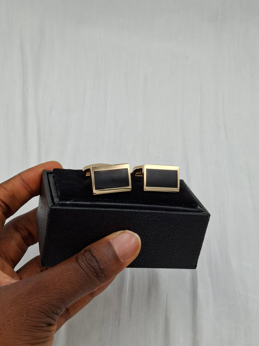 Black and Gold Bar Cufflinks