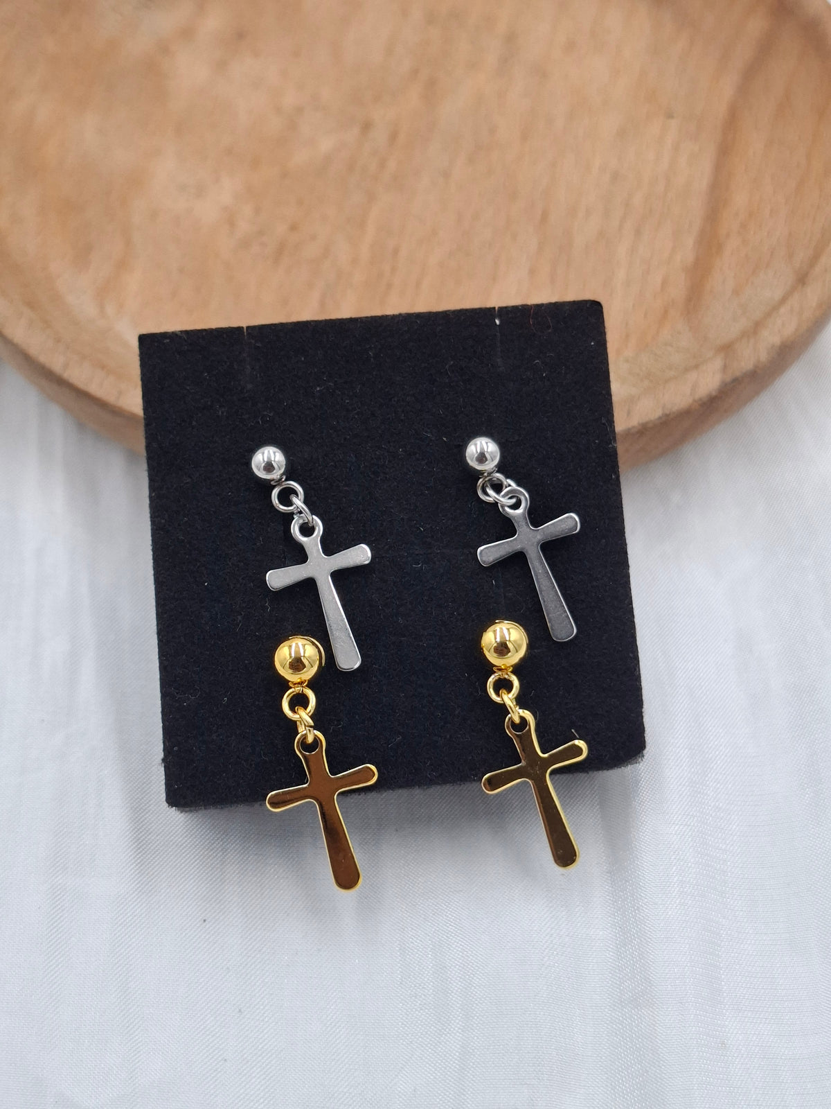 Dangling Cross Earrings