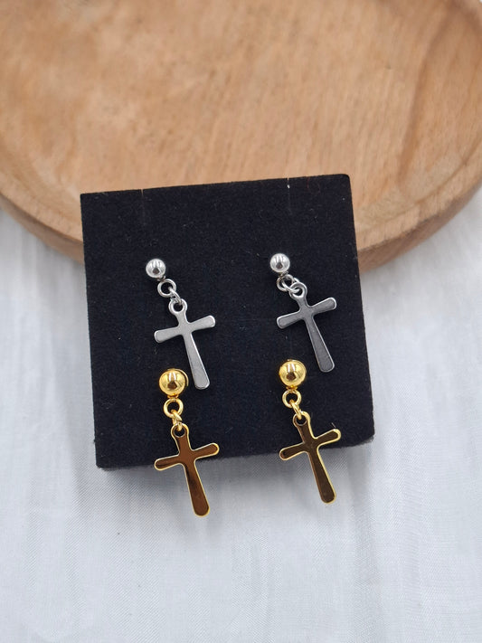Dangling Cross Earrings