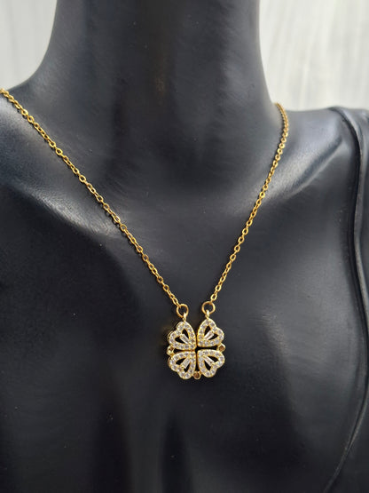 Gold Convertible Clover Necklace
