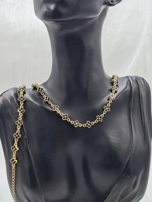 Black Clover Necklace and Bracelet Set