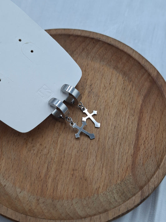 Cross Clip on Hoops