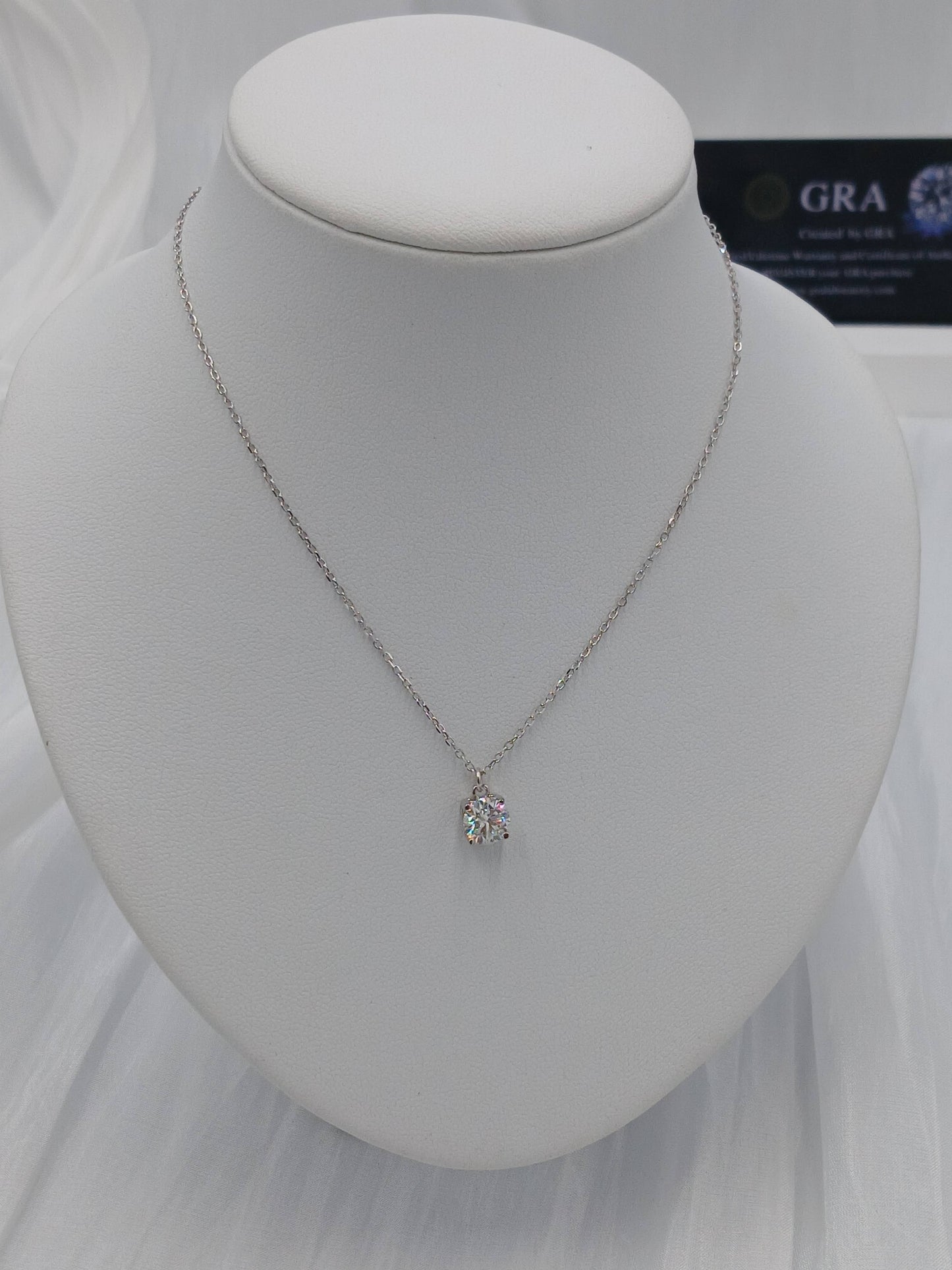 Moissanite diamond necklace