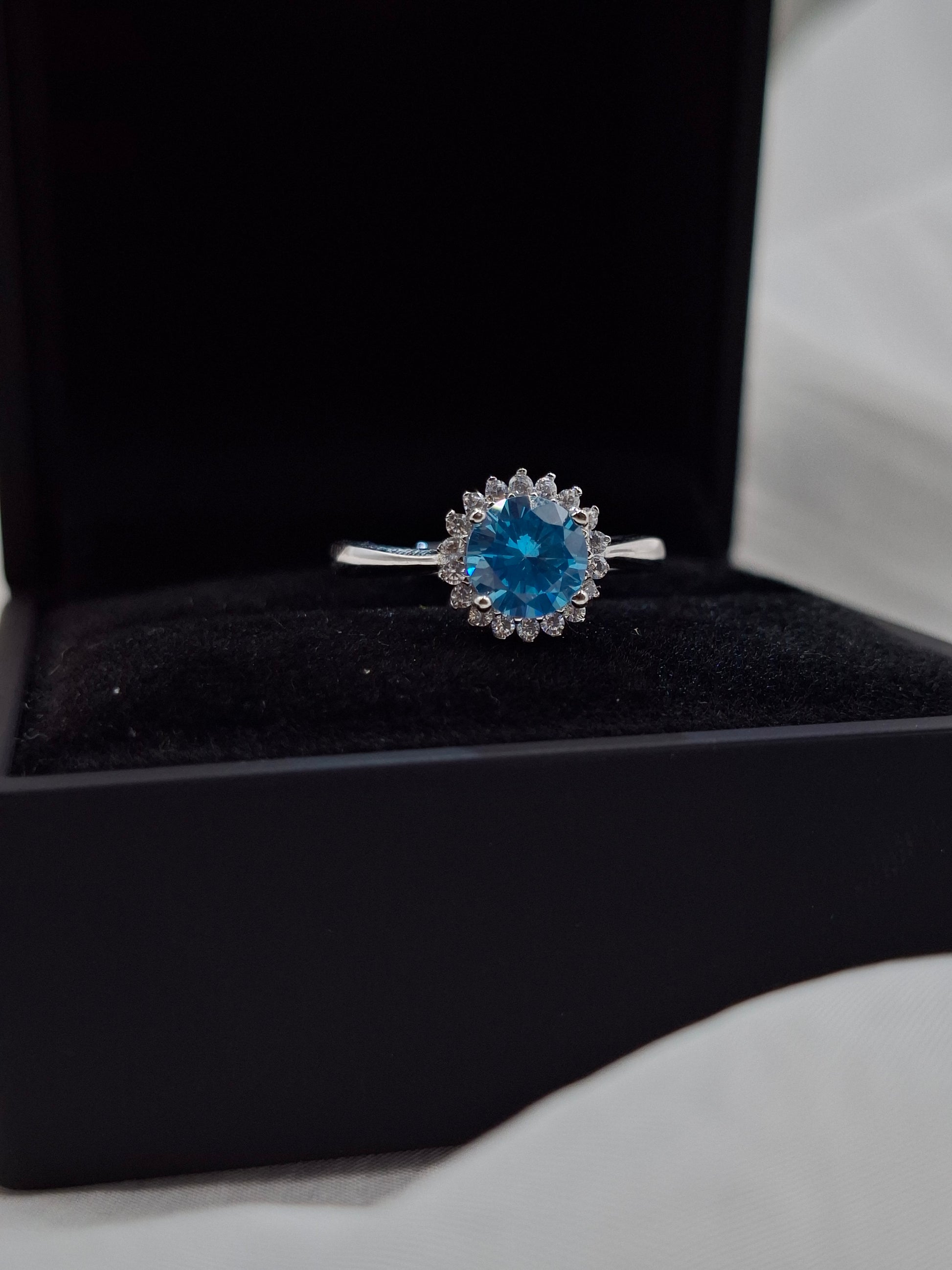 Shop Aqua Zircon Engagement Ring for Women at ElsaLagos in Nigeria