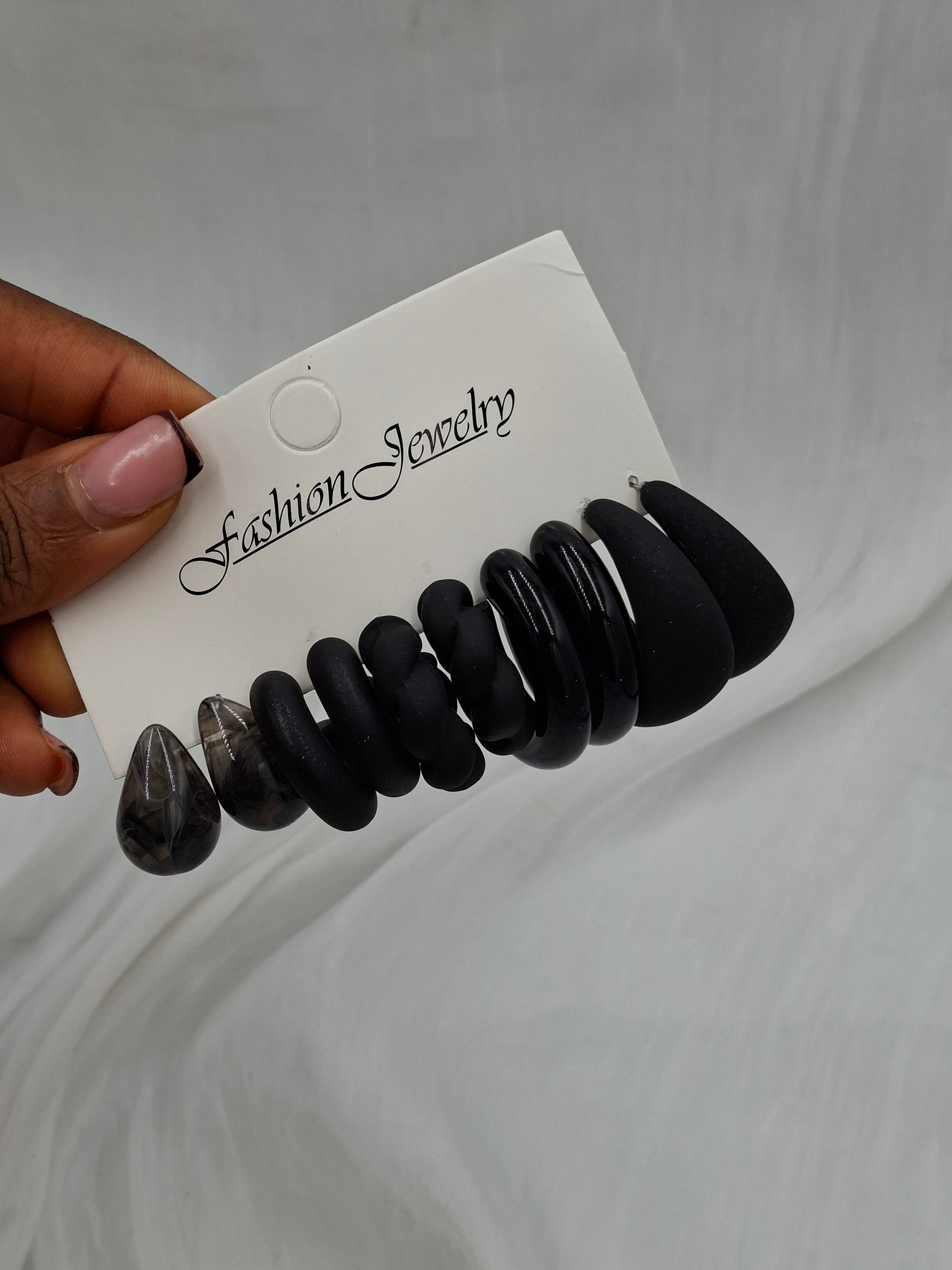 Shop Black Acrylic Hoop Earring for Women at ElsaLagos in Nigeria