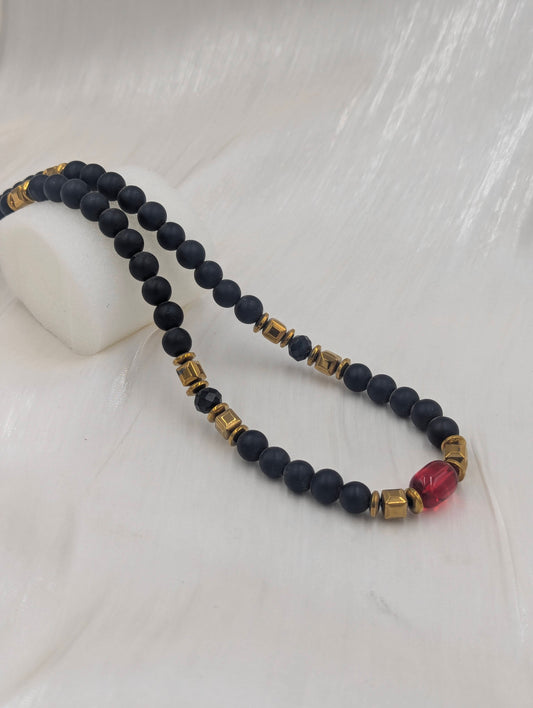 Shop Black/Gold Bead Necklace for Men at ElsaLagos in Nigeria