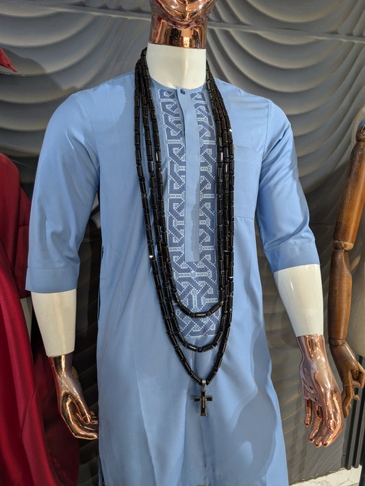 Shop Black Traditional Bead Necklace Set for Men at ElsaLagos in Nigeria