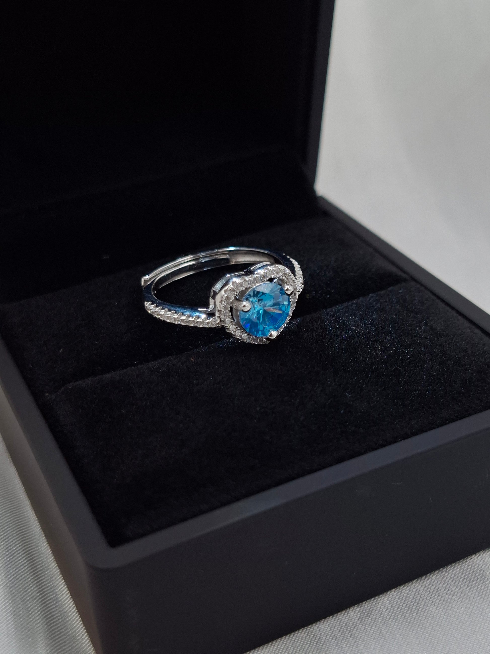 Shop Blue Aurora Zircon Engagement Ring for Women at ElsaLagos in Nigeria