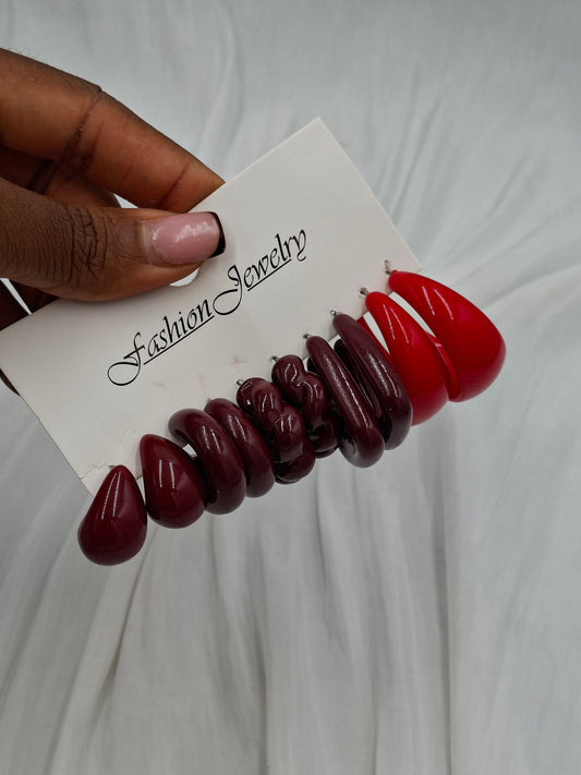 Shop Burgundy Acrylic Hoop Earring for Women at ElsaLagos in Nigeria