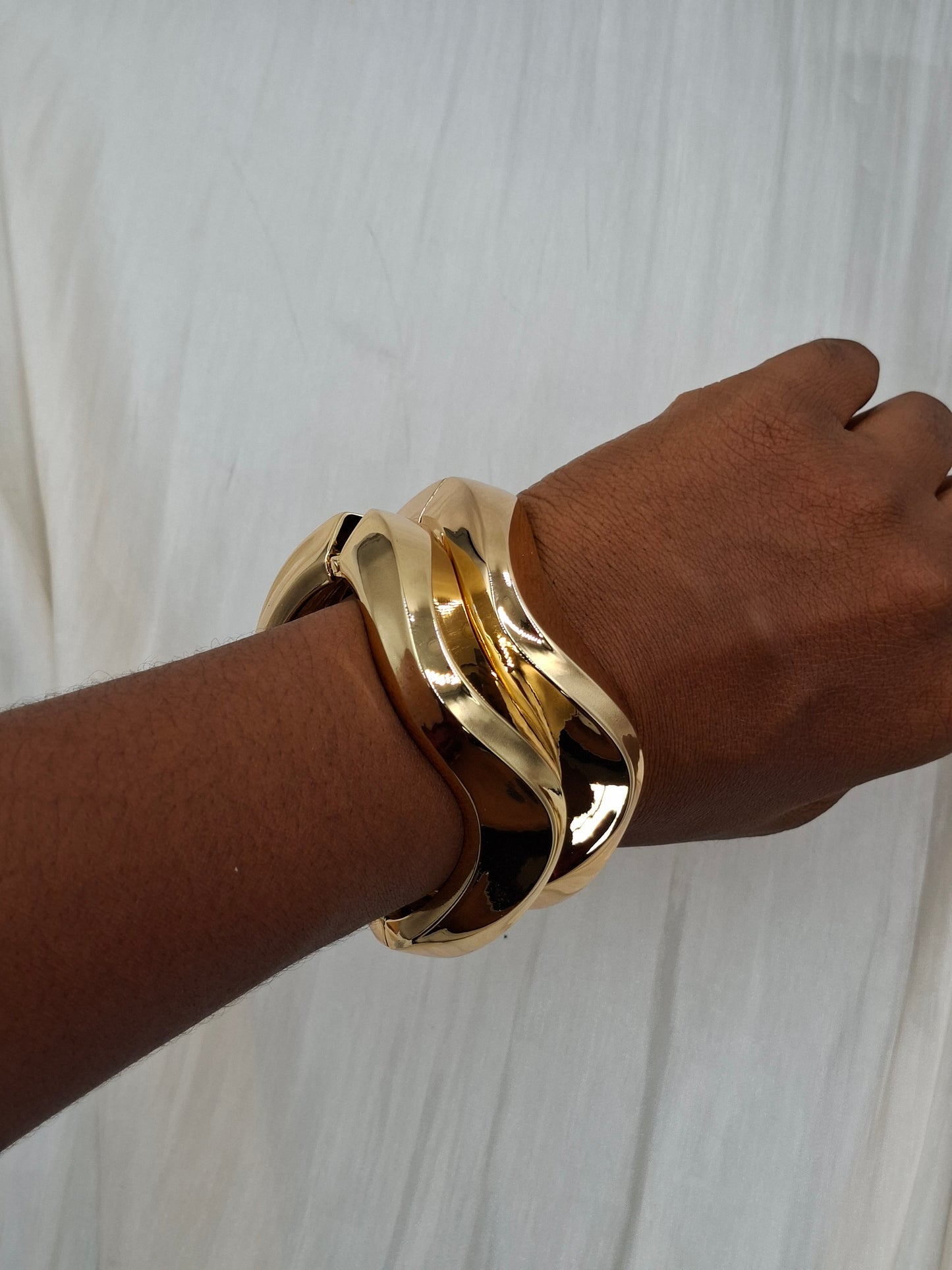 Buy Double Gold Cuff Bracelets for Women at ElsaLagos in Nigeria