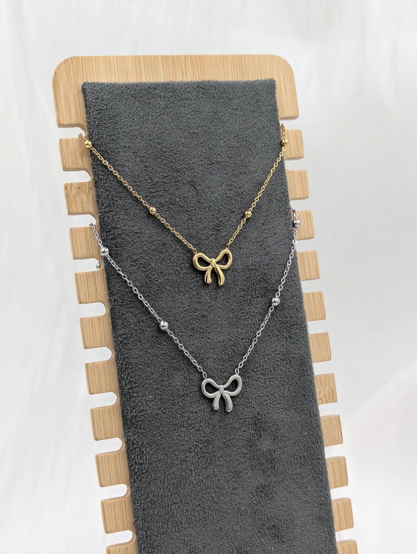 Studded Bow Necklace