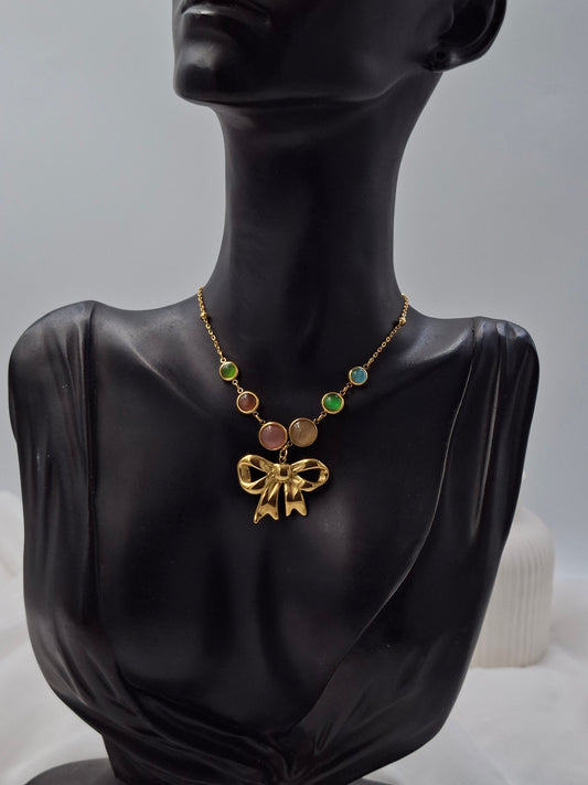 Shop Gemstone Bow Necklace for Women at ElsaLagos in Nigeria