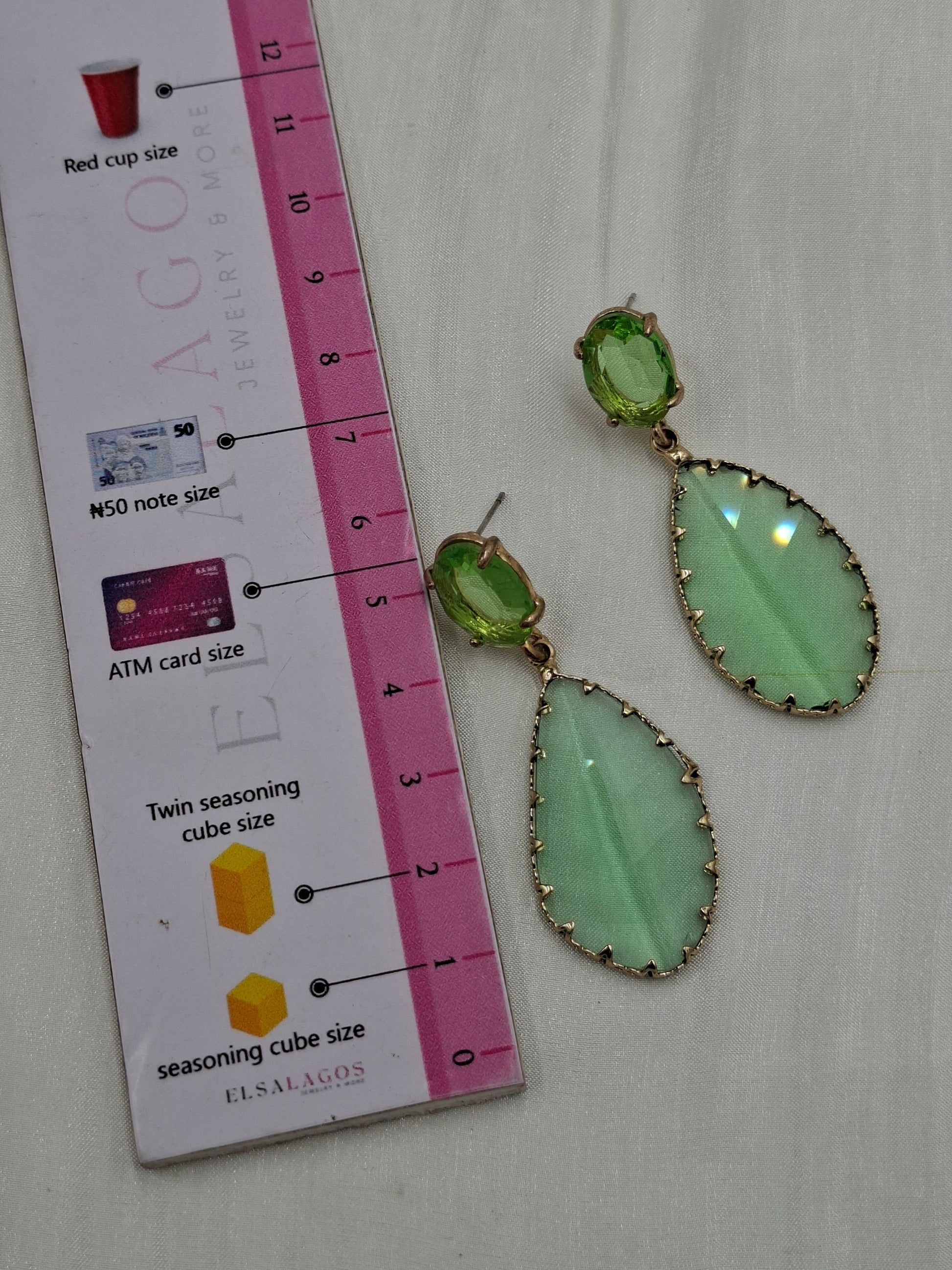 Shop Green Drop Earring for Women at ElsaLagos in Nigeria