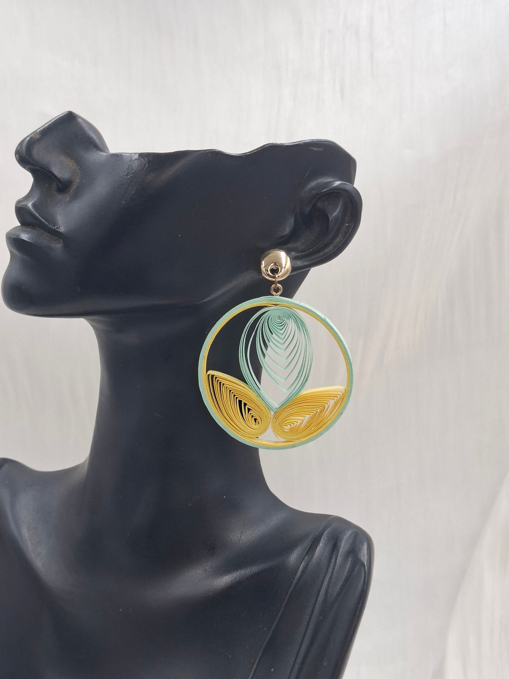 Shop Mint/Yellow Drop Earrings at Elsa Lagos in Nigeria