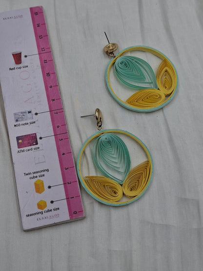 Shop Mint/Yellow Origami Earring for Women at ElsaLagos in Nigeria
