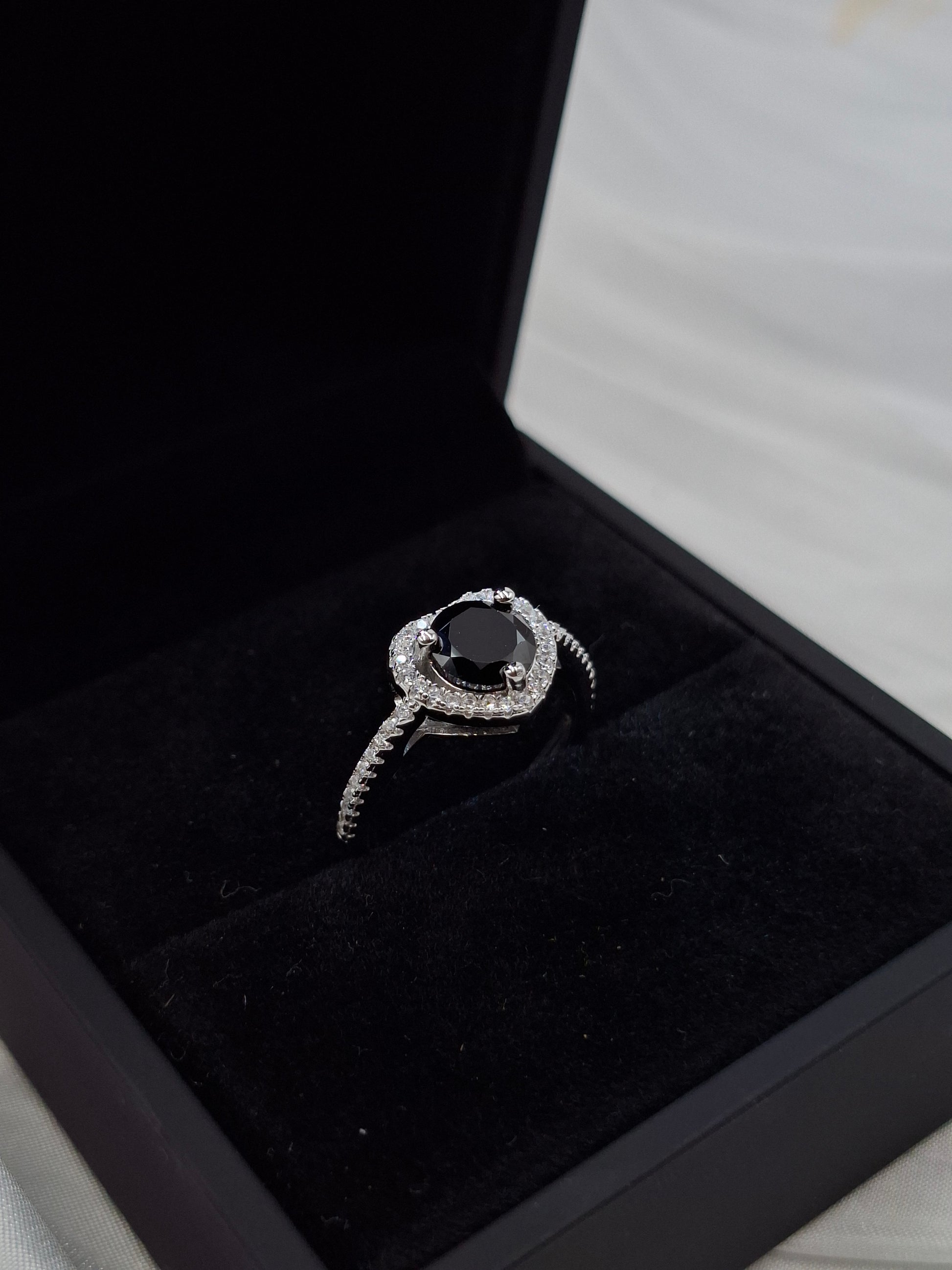 Shop Onyx Aurora Moissanite Engagement Ring for Women at ElsaLagos in Nigeria