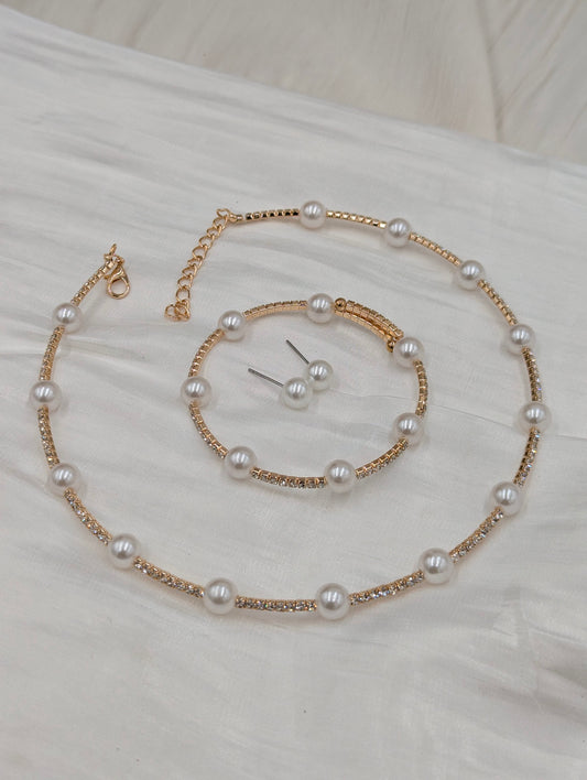 Space Pearl Necklace Set