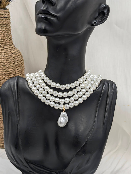 Layered Pearl Choker