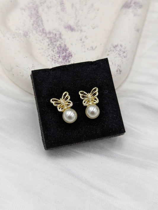 Butterfly Pearl Studs