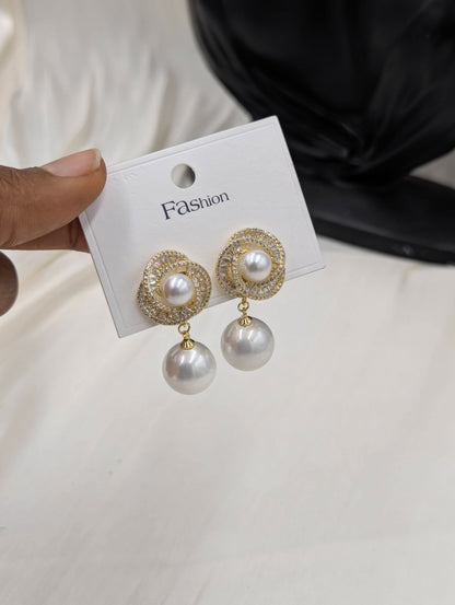 Pearl Halo Earrings